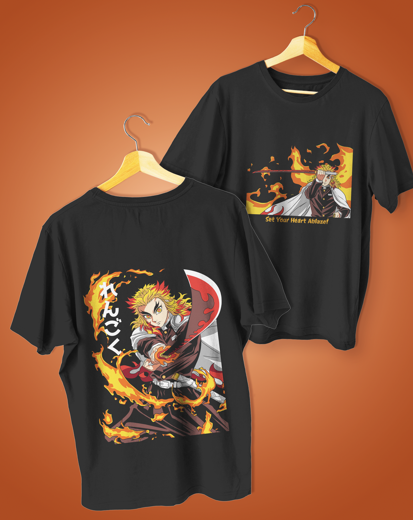 Kyōjurō Rengoku Demon Slayer Anime Oversized T-Shirt