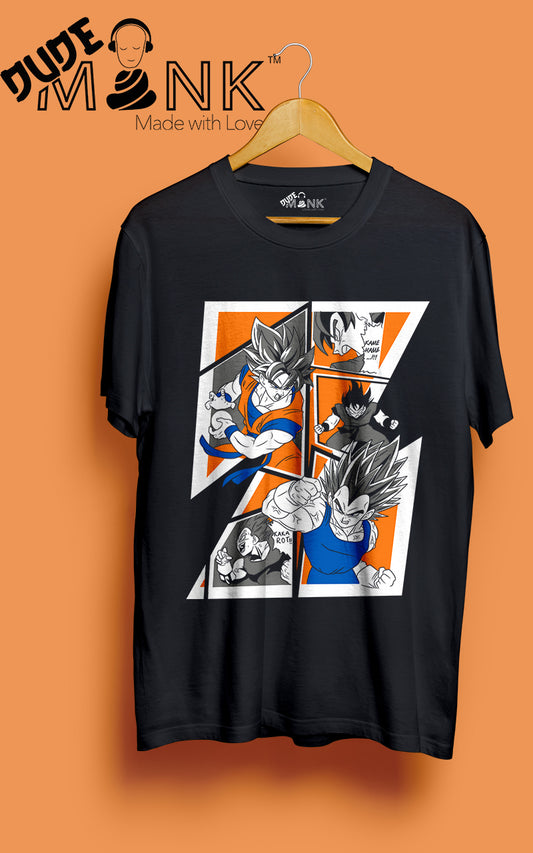 Dragon Ball Goku and Vegeta Round Neck Half T-Shirt