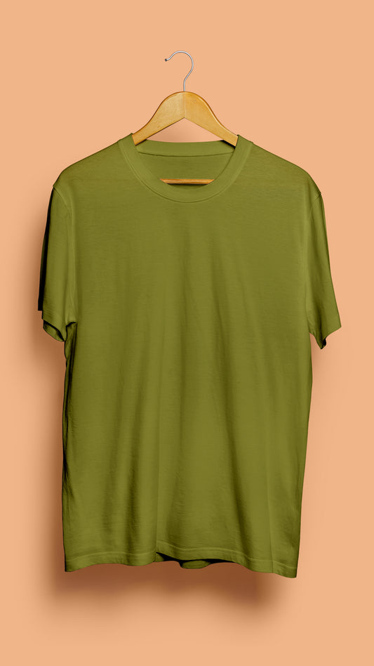 Plain Olive Green Dude Monk T-Shirt